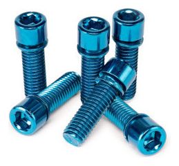 Salt Solid Stem Screw M8x25mm Blue (6 Units)