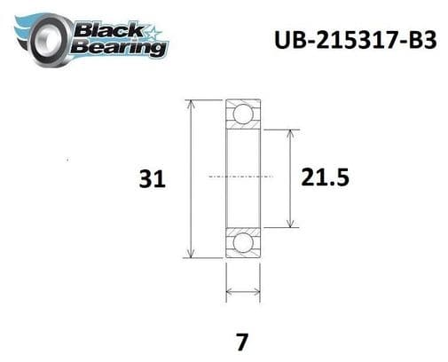 Roulement B3 - Blackbearing - 21 5x31x7 2rs - 21 5 x 31 x 7 mm