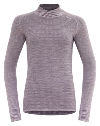 Camiseta interior Devold Kvitegga Merino 230 Cross Neck Violet para mujer