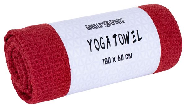 Serviette de yoga rouge - 180 x 60 cm - Couleur : ROUGE