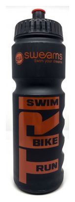 Bidon SWEAMS TRI Swim Bike Run - Black Matt RED - 750ml