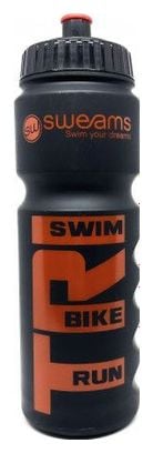 Bidon SWEAMS TRI Swim Bike Run - Black Matt RED - 750ml