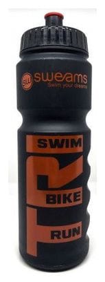 Bidon SWEAMS TRI Swim Bike Run - Black Matt RED - 750ml