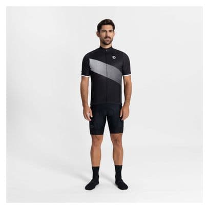 Maillot Manches Courtes Velo Rogelli Groove - Homme - Noir