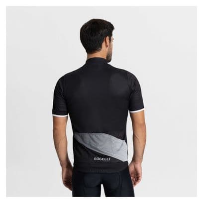 Maillot Manches Courtes Velo Rogelli Groove - Homme - Noir