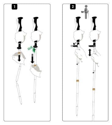 Batons de trail GLEN  100% carbone  et aluminium