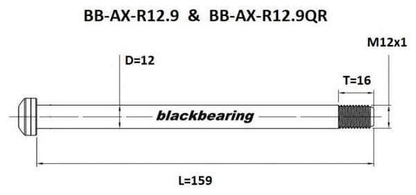 Axe de roue Blackbearing - R12.9QR - (12 mm - 159 - M12x1 -