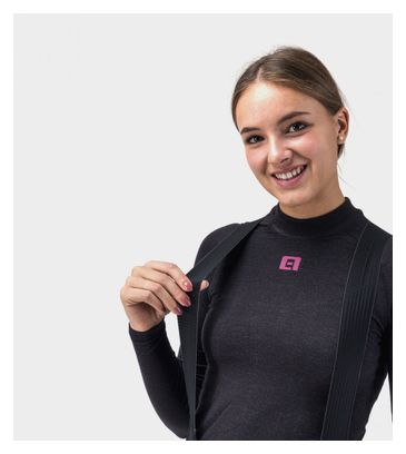 Camiseta interior de lana Alé de manga larga para mujer Gris/Rosa