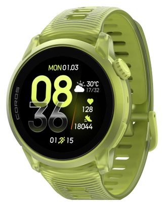 Coros Pace 4 GPS Watch, Aluminum, Yellow Silicone, Crystal