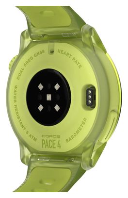Coros Pace 4 GPS Watch, Aluminum, Yellow Silicone, Crystal
