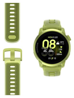 Coros Pace 4 GPS Watch, Aluminum, Yellow Silicone, Crystal
