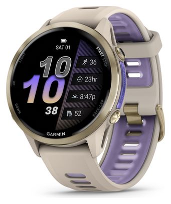 Montre GPS Garmin Forerunner 970 Beige Or Titane Soft Gold