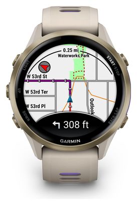 Montre GPS Garmin Forerunner 970 Beige Or Titane Soft Gold