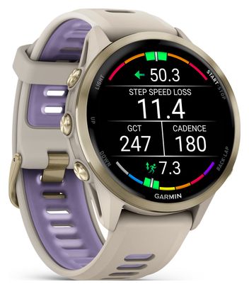 Montre GPS Garmin Forerunner 970 Beige Or Titane Soft Gold