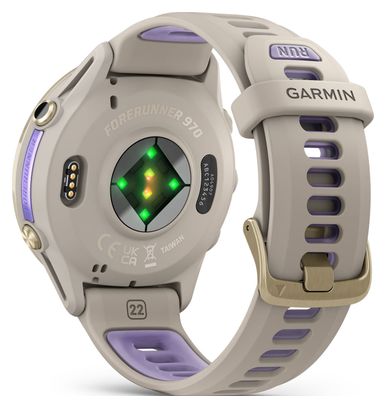 Montre GPS Garmin Forerunner 970 Beige Or Titane Soft Gold
