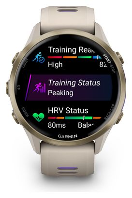 Montre GPS Garmin Forerunner 970 Beige Or Titane Soft Gold
