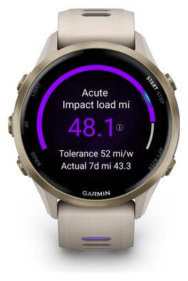Montre GPS Garmin Forerunner 970 Beige Or Titane Soft Gold