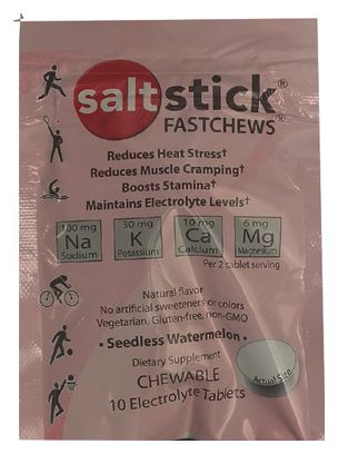 Pastilles electrolyte à croquer SALTSTICK Fastchew - saveur Pastèque - 10 pastilles