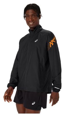 Asics Icon Windbreaker Jacket Black/Orange Homme