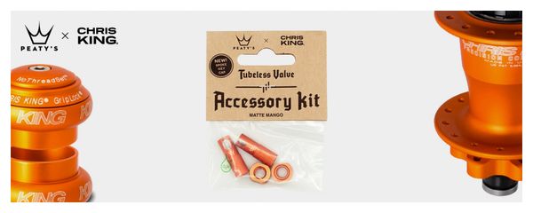 Accessori per valvole tubeless in mango di Peaty's x Chris King (MK2)