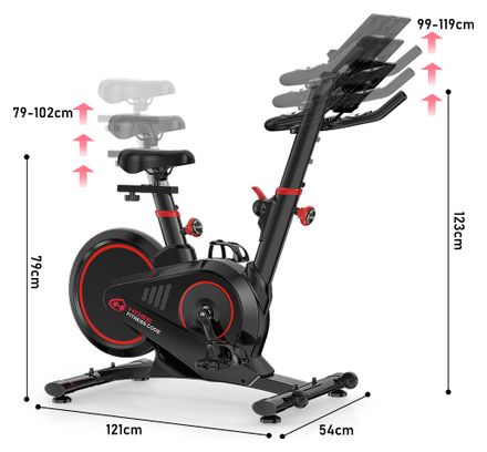 Vélo de biking Fitness X7 magnétique connecté Bluetooth noir