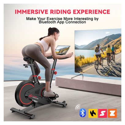 Vélo de biking Fitness X7 magnétique connecté Bluetooth noir