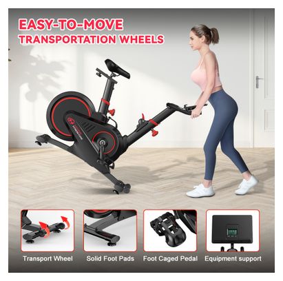 Vélo de biking Fitness X7 magnétique connecté Bluetooth noir