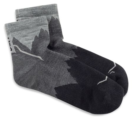 Chaussettes Buff Merino Lightweight Quarter 3" Noir 