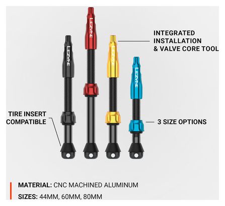Tubeless Valves Lezyne CNC TLR Valve Pro Schwarz
