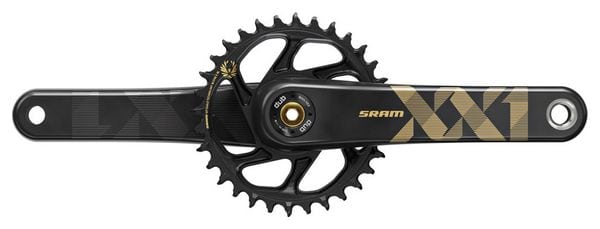 Sram XX1 Eagle DUB Boost Direct Mount Crankset 34t (BB Not Included) - Gold