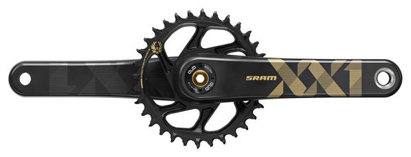 Sram XX1 Eagle DUB Boost Montaje directo bielas 34t (BB no incluido) - Dorado