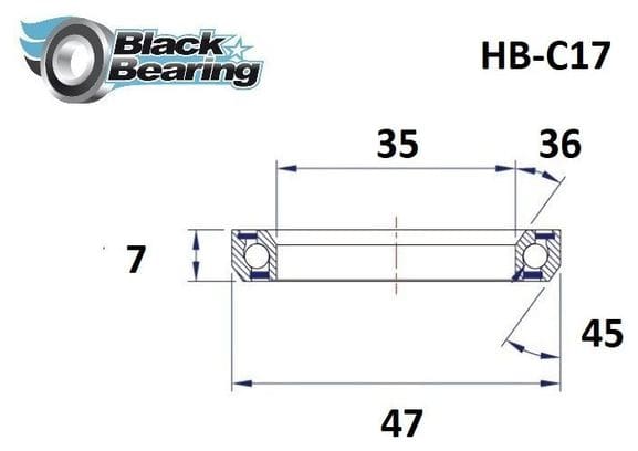 Roulement direction - Blackbearing - C17 - 35 x 47 x 7  36/45°  - 35 x 47 x 7 36/45° mm
