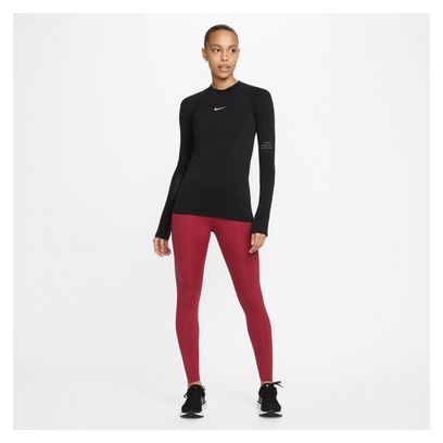 Mallas largas Nike Dri-Fit Run Division para mujer, color rojo