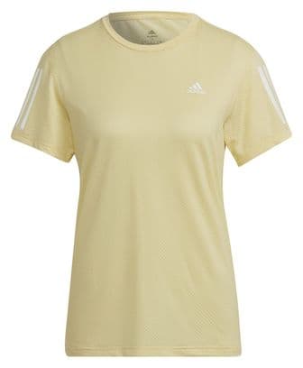 Maillot manches courtes adidas running Own The Run Jaune Femme