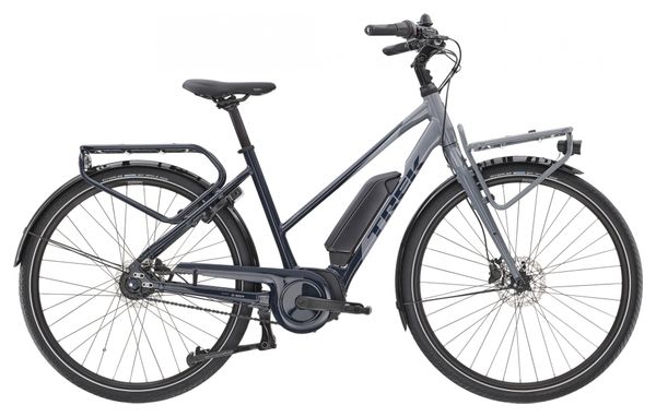 Vélo de Ville Électrique Trek District+ 2 Stagger Shimano Nexus 7V 500wh Bleu Marine / Gris 2023