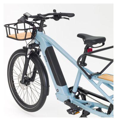 B'twin Elops R500E Microshift 8V 26/20'' 672 Wh Blue 2022 Longtail Electric Cargo Bike