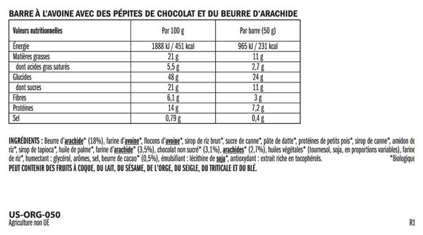 Barre Énergétique Clif Nut Butter Bar Pépites de Chocolat / Beurre de Cacahuètes 50g