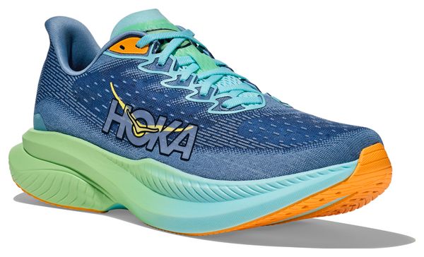 Blue/Green Hoka Mach 6 Running Shoes for Men