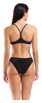 Bañador bandeau Arena liso negro/blanco para mujer