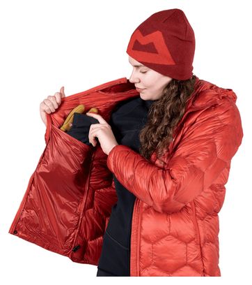 Mountain Equipment Xenith Hooded Down Jacket, Red, Women's