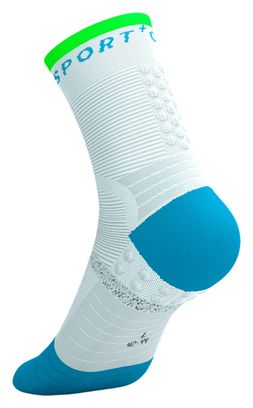 Chaussettes Compressport Pro Marathon V2.0 Blanc/Vert/Bleu