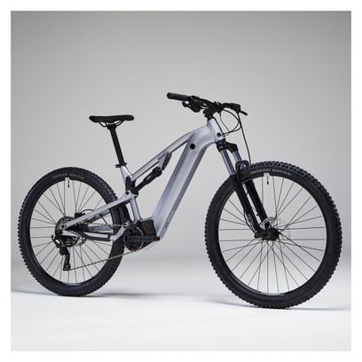 VTT Électrique Tout-Suspendu Rockrider E-Expl 500 S Microshift Acolyte 8V 500Wh 29'' Gris 2024