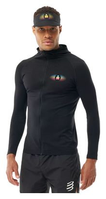 Felpa con cappuccio e cerniera Compressport 3D Thermo Ironman 2026, nera, unisex