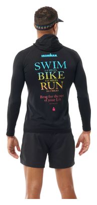 Felpa con cappuccio e cerniera Compressport 3D Thermo Ironman 2026, nera, unisex