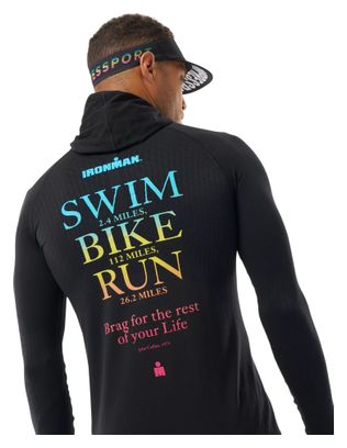 Felpa con cappuccio e cerniera Compressport 3D Thermo Ironman 2026, nera, unisex