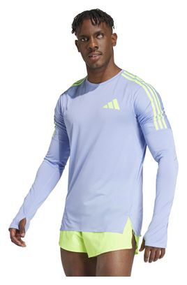 H24 Trui met lange mouwen adidas adizero Promo Bleu Vert Homme