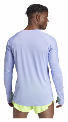 H24 Maillot longues manches adidas adizero Promo Bleu Vert Homme