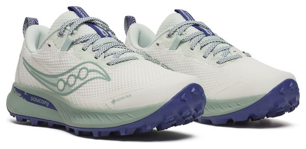 Chaussures Trail Saucony Peregrine 15 GTX Blanc/Vert Femme