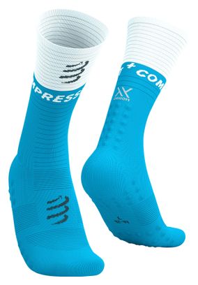 Chaussettes Compressport Mid Compression V2.0 Bleu/Blanc