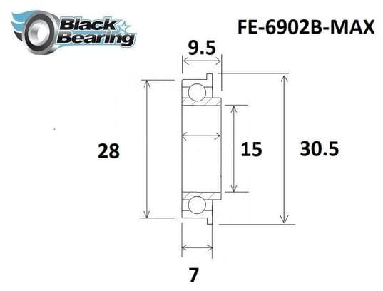 Roulement Max - Blackbearing - 6902B-FE 2rs - 15 x 28/30 5 x 7/9 5 mm